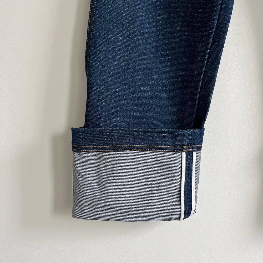 Brandon Maxwell Bella Cuffed Denim Mount Vernon Jeans in Rigid Wash, Size 27 - Picture 4 of 13